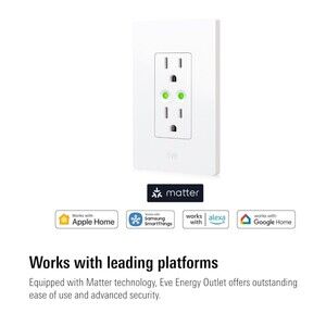 Eve Energy Outlet (Matter) – Smart Outlet & Power Meter, App & Voice Control,...